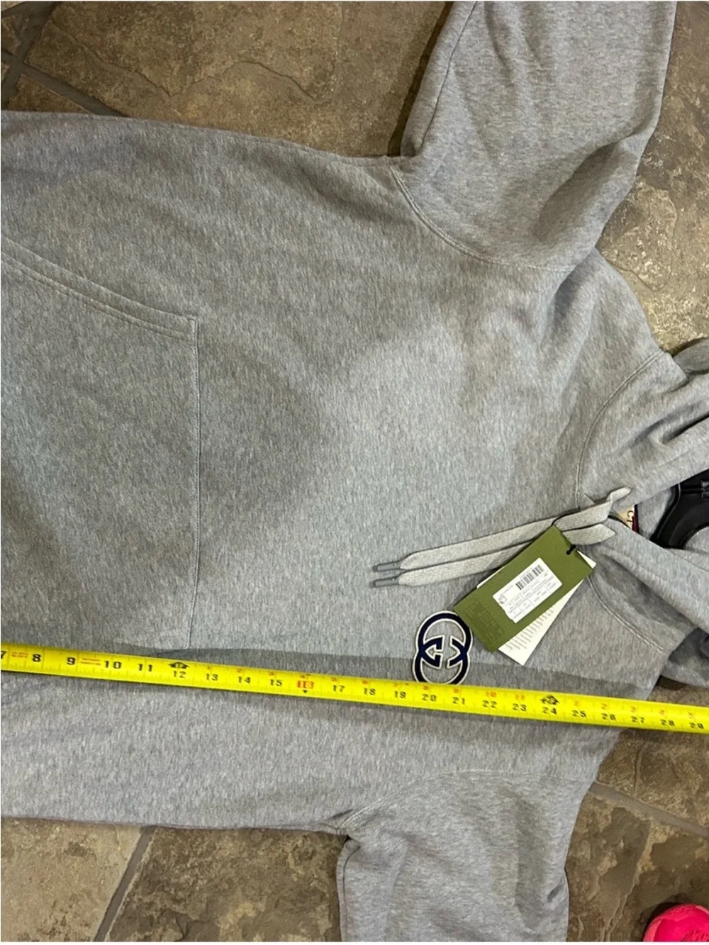 Men’s Gucci embroidered interlocking G logo hoodie size XL made in Italy